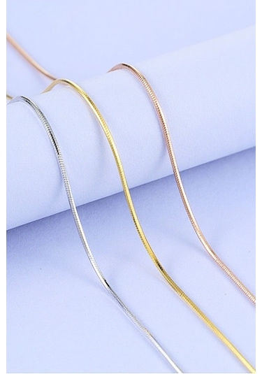 Ince Yılan Snake Gümüş Kolye Zincir Chain 50Cm 2,5Gr Msn20