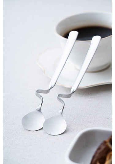 Karat Moon 2 Li Kavisli Çelik Kaşık - 16 Cm