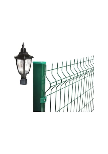 Panel Çim Çit Kare Tabanlı Altıgen Direk Üstü Bahçe Armatürü Siyah Renk, Bahçe Duvar Çit Üzeri Aplik Diğer