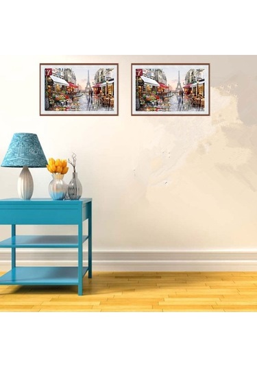 Fortunelane 30x40cm Kent Desenli 5d Pırlanta Tablo - Kanvas + Reçine, Dairesel Tam Pırlanta, Çerçeve Hariç