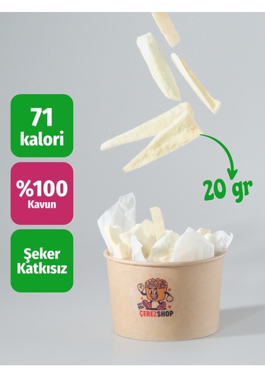 Freeze Dried Kavun Dondurularak Kurutulmuş Kavun Cipsi %100 Doğal Katkısız 20 Gr 20 G