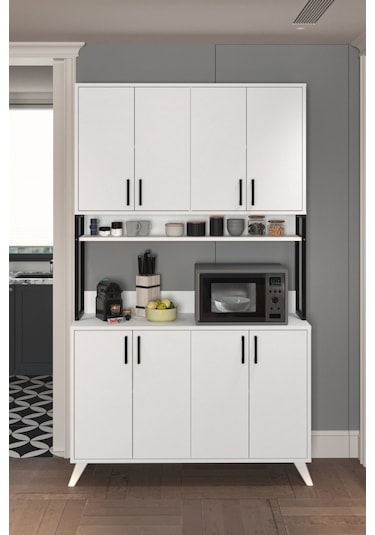 Bofigo 8 Kapaklı Çok Amaçlı Dolap Defne Mutfak Dolabı Erzak Dolab