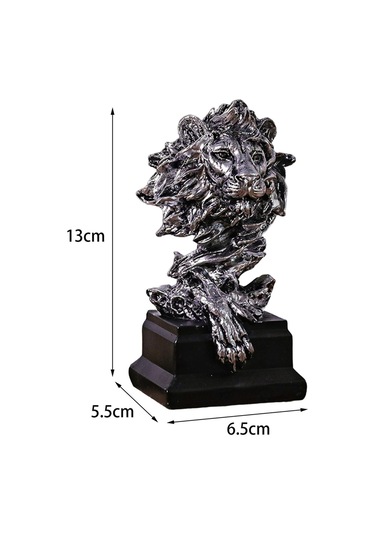 Suntek Magideal Aslan Kafası Heykeli El Sanatları Masa Süsleme Gümüş