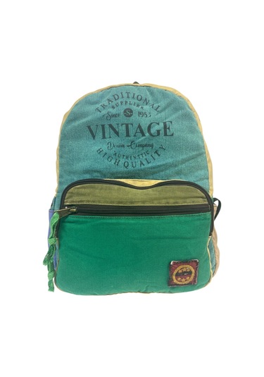 Kaliteli Renkli Vintage Disayn Günlük Sırt Gezi Okul Seyahat Çantası 31 Cm X 41 Cm Turkuaz