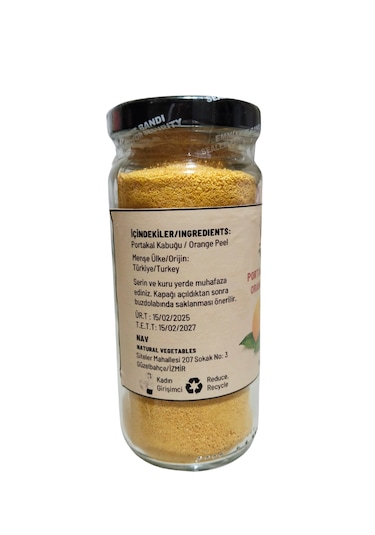 Nav Portakal Kabuğu Tozu Katkısız Koruyucusuz Sağlıklı Cam Şişede