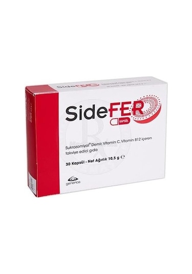 Sıdefer Sukrozomıyal 30   Kapsül Demir Vitamin C Vitamin B12