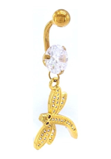 Ferizz Altın Kaplama Zirkon Taşlı Yusufçuk Piercing Prc-115 Altın