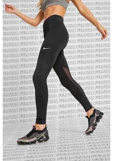 Nike Fast Running Leggings Full Length Leggings 3 Cepli Toparlayıcı Tam Boy Siyah Tayt Siyah