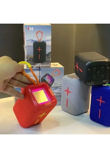 F68 Saplı Taşınabilir Bluetooth Hoparlör, Renkli Işıklar, Tws