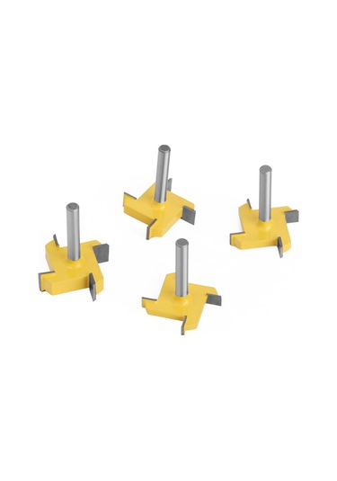 Symbee Ahşap İşleme T Tipi Freze Ucu - 6mm Sap, 4lü Set, Dikdörtgen Kesici, Derin Delik Açma, Profesyonel Kalite