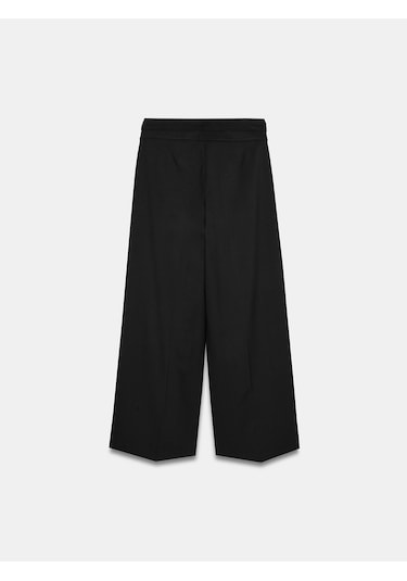 Dilvin 72244 Gold Düğmeli Geniş Paça Pantolon-siyah Siyah