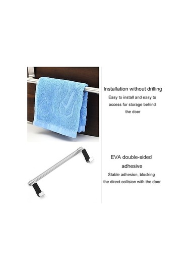 Tongxida Askeri Bosphorusboutique Uzunluk: Üstü Sones Paslanmaz Kapı Kapı Havlu Dolap Delinmeyen Cm Çelik Bezi Beyaz Askısı, A Diğer