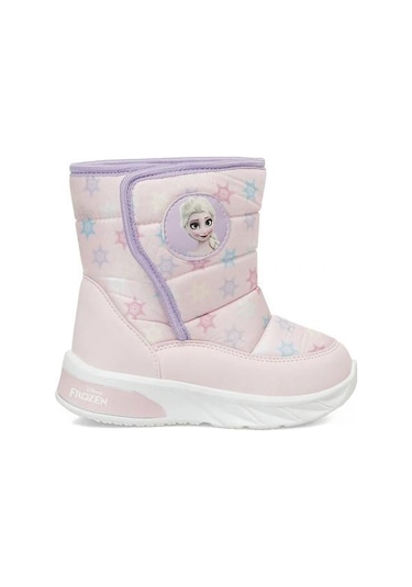 Frozen Teta Pembe Cırtlı Kürklü Kız Çocuk Kar Botu Pembe