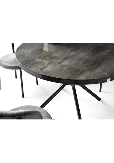Bade Mdf Oval Highgloss Açılır Mutfak Masası 73x120 001
