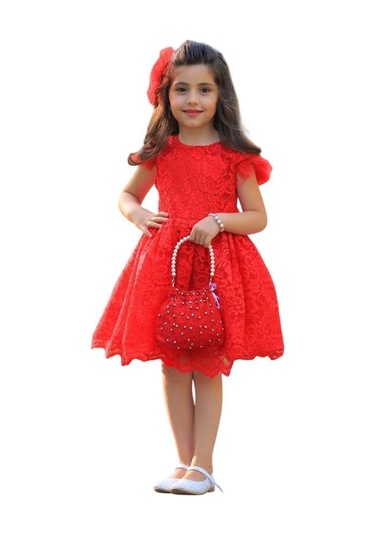 Riccotarz Kız Çocuk Üzeri Boydan Dantel Güpür İşlemeli Şeffaf Tüllü Sıfır Kol Kırmızı Elbise Kırmızı Riccotarz Kız Çocuk Üzeri Boydan Dantel Güpür İşlemeli Şeffaf Tüllü Sıfır Kol Kırmızı Elbise Kırmızı