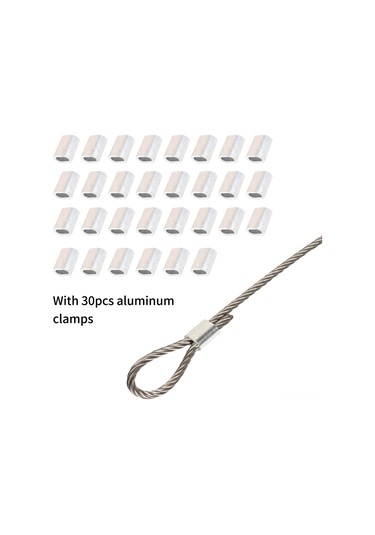 Symbee 304 Paslanmaz Çelik Takviye Kablosu 0.5mm 7 7 100m 30 Alüminyum Kapağıyla, Ç晾晒 Ve Armatür Asma İçin Dayanıklı Teller Diğer