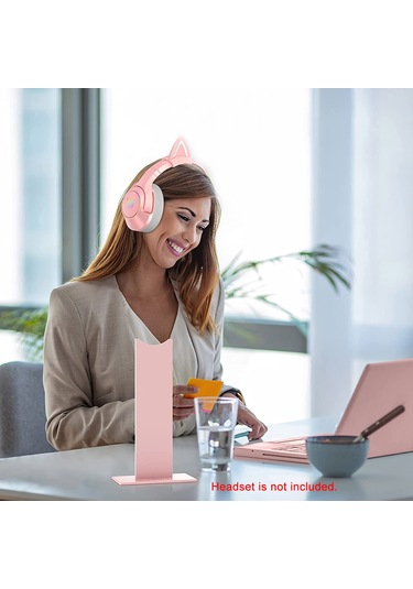 Reedark Onıkuma Kulaklık Askısı - Çıkarılabilir, Pembe Renk, Hafif Ve Taşınabilir, Bilgisayar Ve Masalar İçin