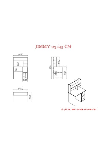 Kalenderdekor1 Kalender Dekor Jimmy 145 Cm Çalışma Masası Jm04 Meşe