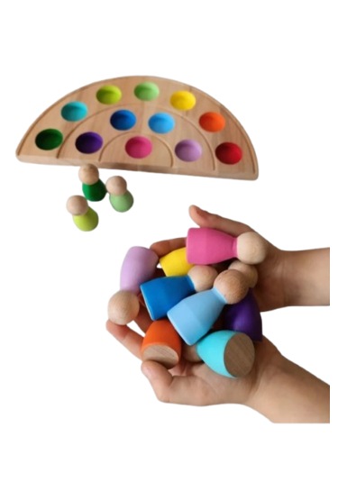 Moccotoys Peg Bebek Ve Gökkuşağı Tabla Eşleştirme 12'lii Insan Fi