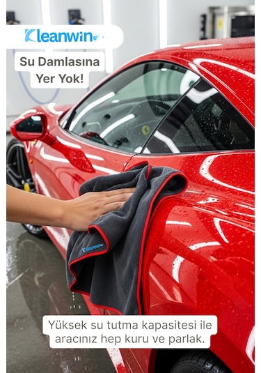 Gaia Mikrofiber Bez 300 Gsm 50x70 Cm Oto Kurulama Havlusu Araç Yıkama Ve Cam Temizlik Bezi