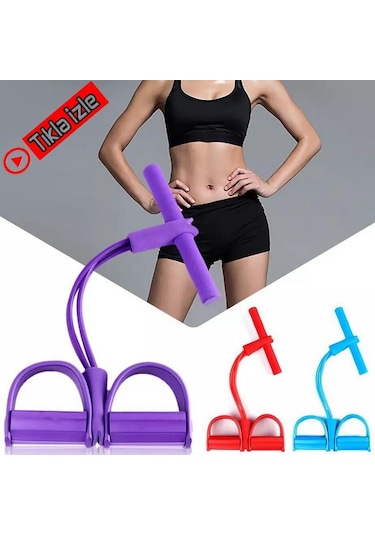 Body Trimmer 4 Lastikli Egzersiz Aleti El Ayak Direnç Yayı Lastik