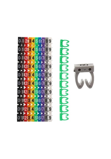 0-9 Dijital Kodlu Renkli Kablo İşaretleyici 1,5mm 4172