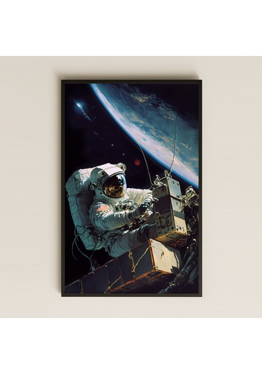 Nasa Görevi Temalı Astronot Pleksi Tablo - Uzay İstasyonu Üzerinde
