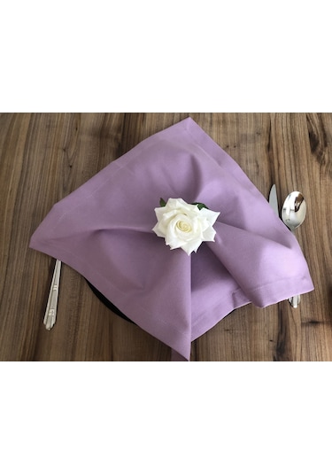 Lila Kumaş Peçete 6 Adet 40x40 Cm Çok Renkli