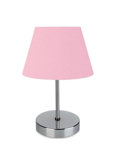 Kuzey Krom Gövdeli Abajur Pembe Kumaş Yatak Odası Okuma Köşesi Pembe