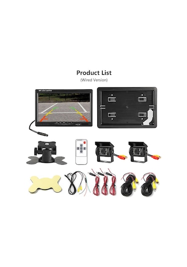 Traktör Biçerdöver 7inç Monitör ve Çift Kamera Sistemi