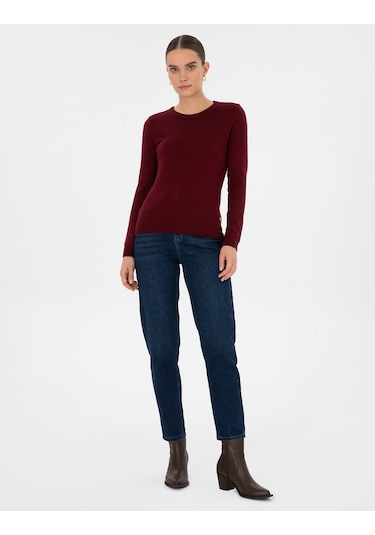 Pierre Cardin Kadın Vişne Kazak /triko 50315758-vr223 Vişne