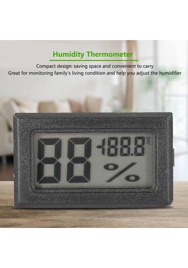 Youmex Küçük Boylu Siyah Dijital Lcd Oda Sicaklık Ve Nem Ölçer - Ev, Ofis, Serada Doğru Okuma, Sağlık İzleme