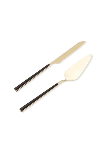 The Mia Bianco Pasta Servis Takımı Gold 2 Parça Ckb 0252