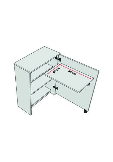 Asra Trend Mutfak Fonksiyonel Kiler Dolabı + Katlanır Masa Nevada