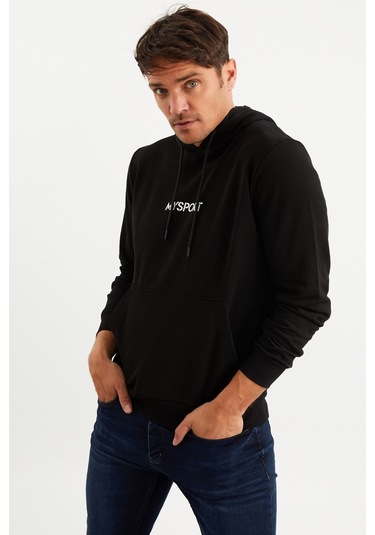 Mysport 201950 Erkek Kapüşonlu Sweatshirt-siyah Siyah