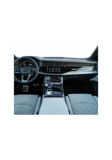 Yeni Audi Q8 Navigasyon Dijital Gösterge 9h Nano Ve Piano Black Uyumlu Tpu Koruyucu 8li Set