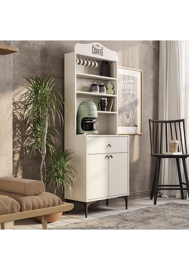 5200 Sıesta 69 Cm Kahve Köşesi Çok Amaçlı Dolap 2 Kapaklı 1 Çekme