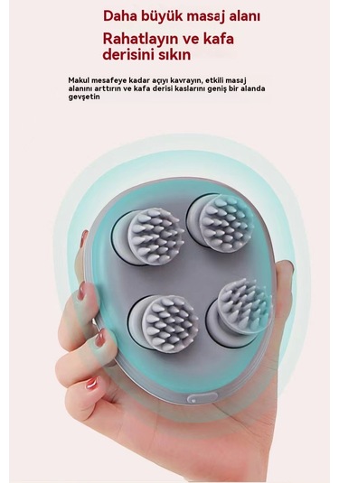 Ikkb Yeni Kafa Elektrikli Silikon Kafa Derisi Masajı Gri