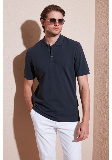 Buratti Pamuklu Regular Fit Düğmeli Erkek Polo Yaka T Shirt 5902127 Antrasit