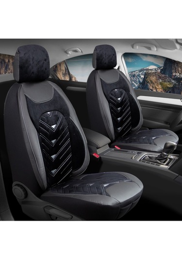 Hyundai Matrix Uyumlu Lüks Deri Kadife Oto Koltuk Kılıfı Ön/arka Set Prosev  Siyah Fiyatları ve Özellikleri