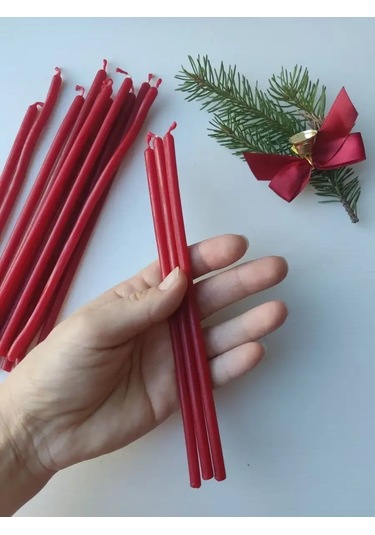 Svecnaa Amelico Balmumu Doğal Balmumu Mumlar 20 Adet 398414840 Kirmızı