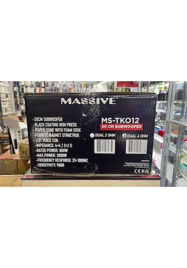 Ms-tko12 2000wat 800 Rms 30cm Subwoofer Bas Çift Bobin Kl