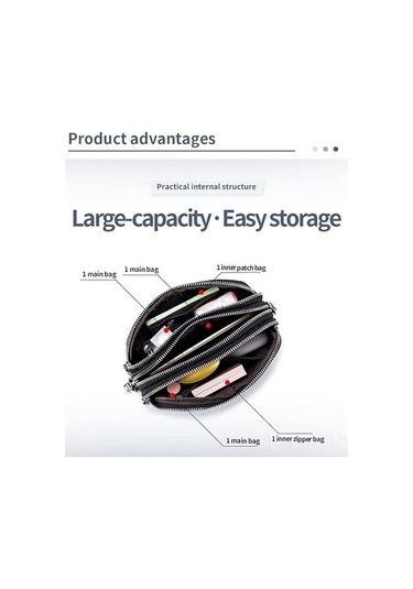 Teltree Kadın Deri Çapraz Çanta - Yumuşak Üst Tabaka İnek Derisi, 3 Bölmeli, Telefon İçin Küçük, Ayarlanabilir Askı, Gri Gümüş
