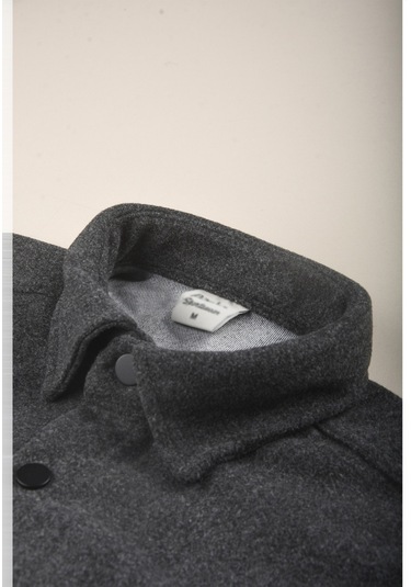 Deepsea Erkek Füme Likralı Rahat Kalıp Cepsiz Kaşe Ceket Çıt Çıtlı, Esnek Şık Model Ceket 0760 Füme