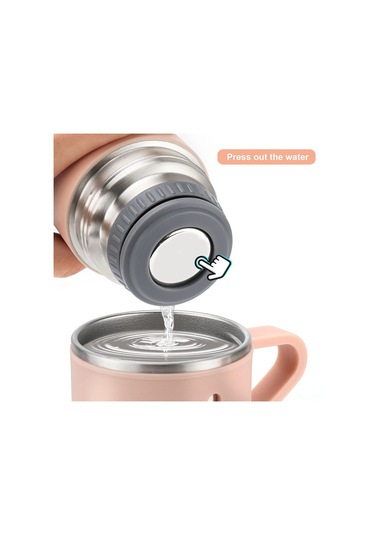 Hangfox Paslanmaz Çelik Isı Saklama Bardağı 500ml, 12 Saat Isı Tutma, Sızdırmaz, Taşınabilir, Ev Ve Dış Mekan İçin - Siyah Pembe