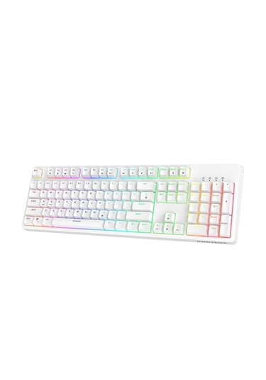 Beyaz Rgb Mavi Switch Q Gaming Tam Mekanik Kablolu Oyuncu Klavyesi Bkb4
