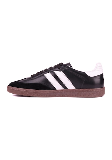 Shoetyle - Siyah Hakiki Deri Bağcıklı Erkek Sneaker 666-1077-1235 Siyah