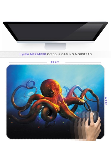 İlyuka 40x30cm Gaming Oyuncu Mousepad Octopus Mp224030