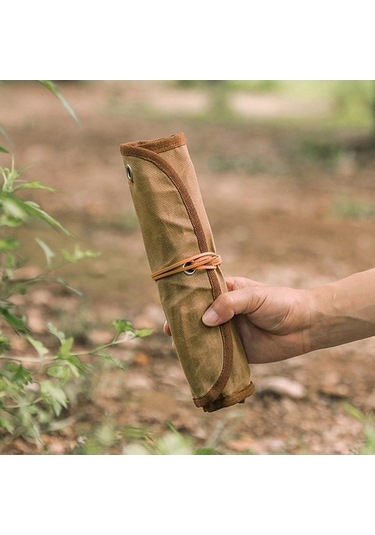 Dancemonkey Kampanya Çantası - 11 Parça Paslanmaz Çelik Yemek Takımı Çatal, Kaşık, Çubuk - Outdoor, Piknik İçin Sarı Sarı