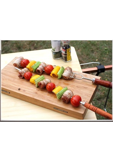 Didadodo Ahşap Sap Barbekü Mangal Şişisi, Ahşap Kılıf İle Artırılmış